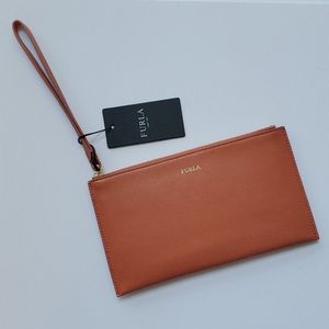 NEW FURLA CLUTCH / Rare Orange / Genuine Leather